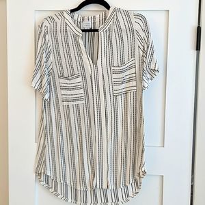 Peyton Jensen Black & White Short Sleeve Top